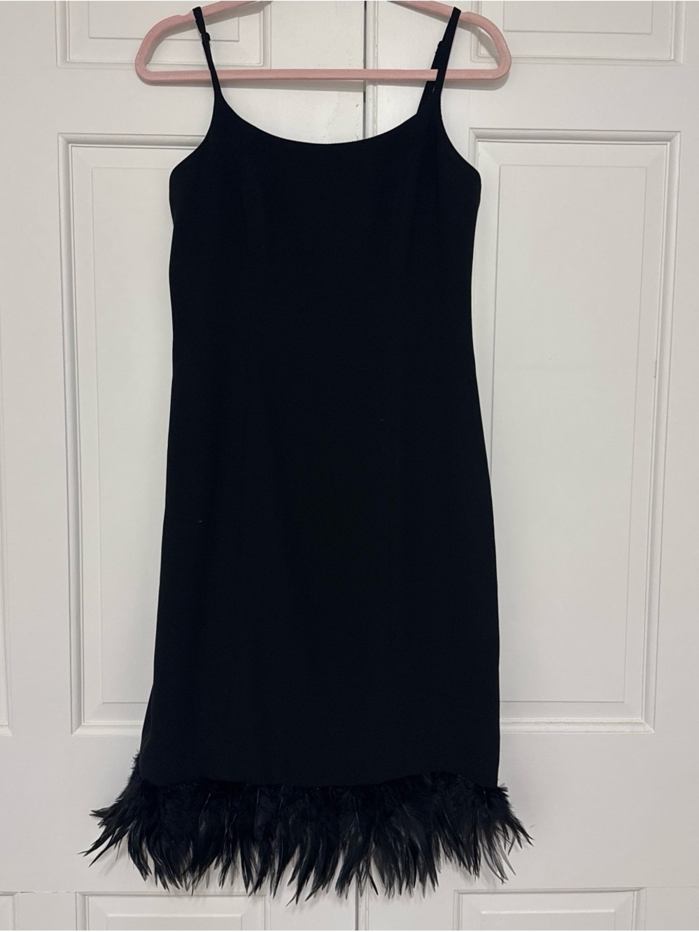 Vintage Tristán & Iseut Feather Hem Slip Dress - Elegant Women's  Dress